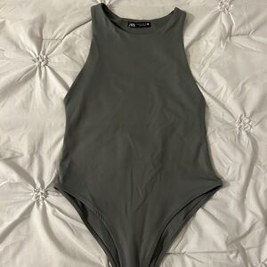 ZARA Olive Green Sleeveless Bodysuit